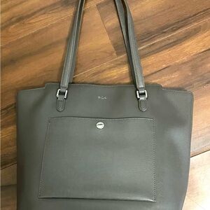 Ralph Lauren Gray LeatherTote Shoulder Bag 14 x 11 x 5